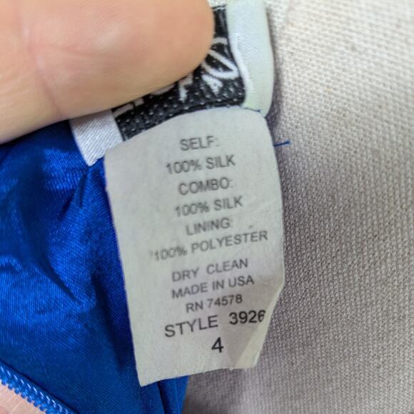 Vintage Cache Prom Dress Maxi Gown 4 Blue Y2K Silk Satin Movie Star Slip Glam - Picture 9 of 16